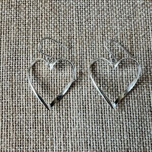 Silver Heart-Shaped Earrings